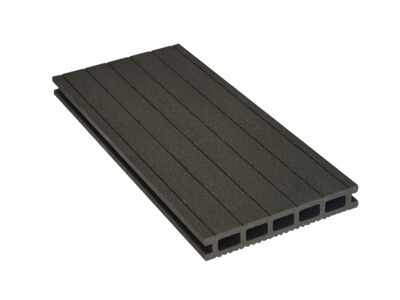 PR Flooring BPC Terrassendiele Ebony geriffelt / fein genutet Easy 2020 Hohlkammerprofil Ebony A0013171 | 1